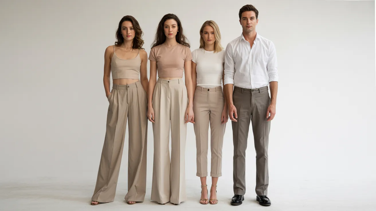 Four individuals standing together in front of a plain white background, smiling and facing the camera.