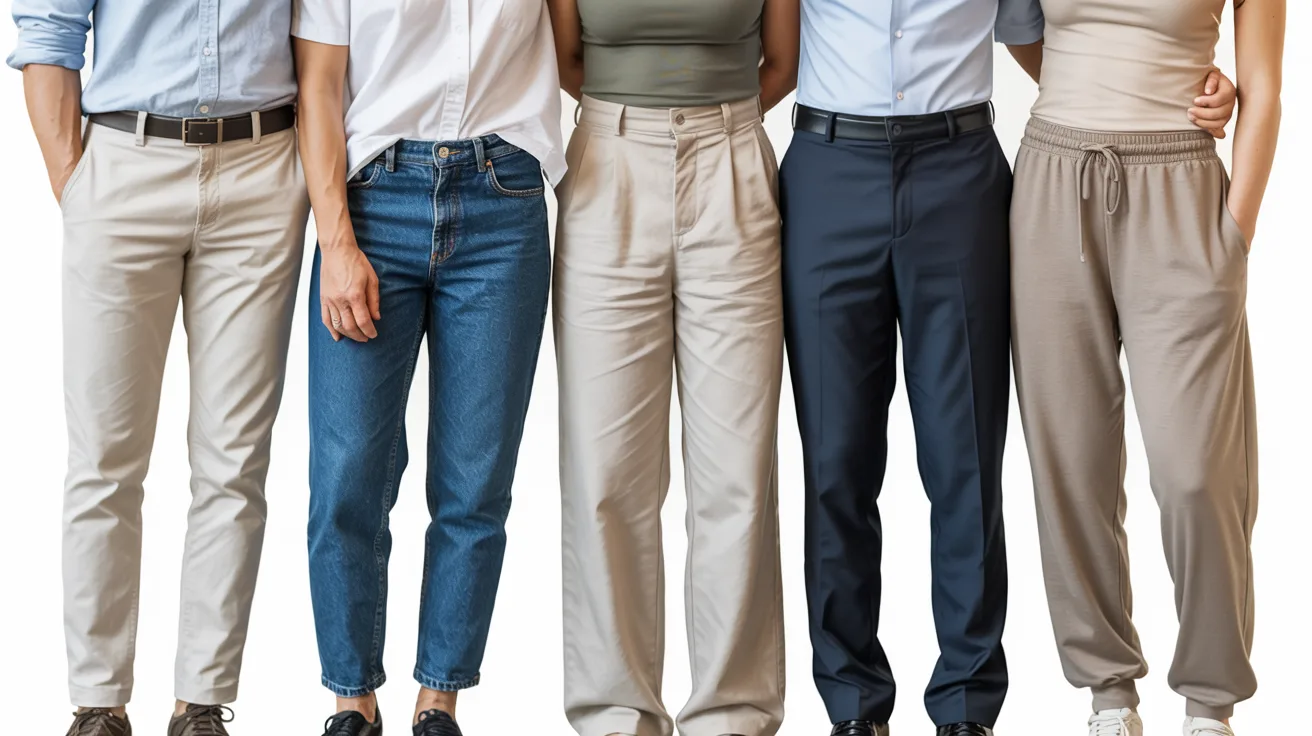 A diverse group of people standing together in front of a plain white background.