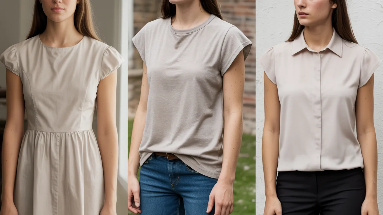 A collection of three women's shirts in different styles, highlighting unique patterns and fabric textures.
