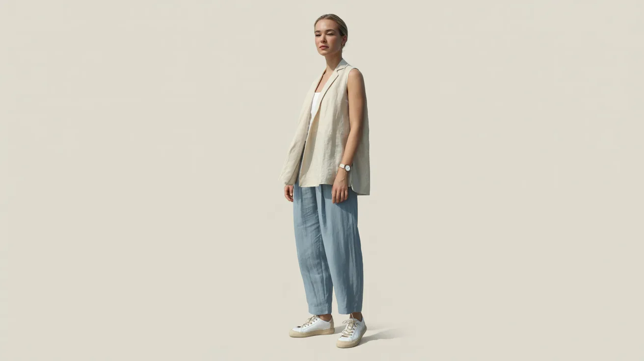 Minimal Summer Look (Lightweight Vest Styling)