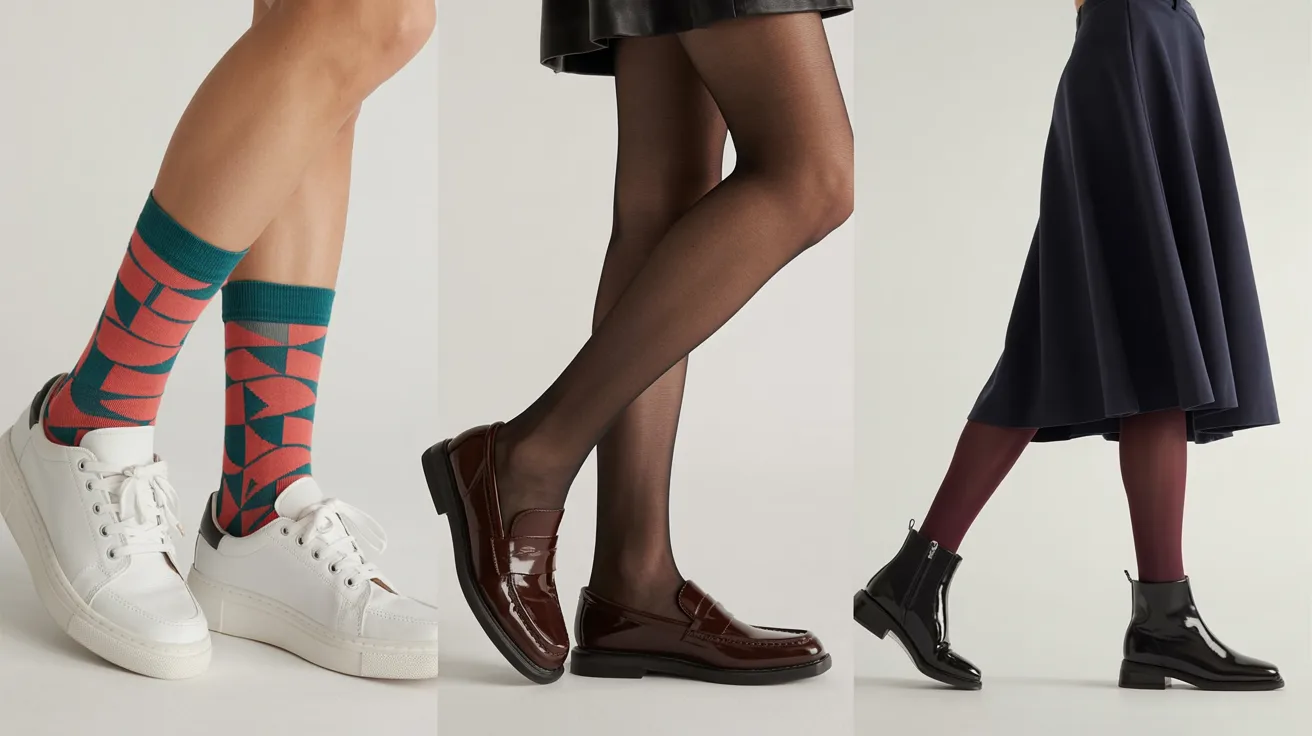pairs of women's socks in various colors displayed together on a flat surface.