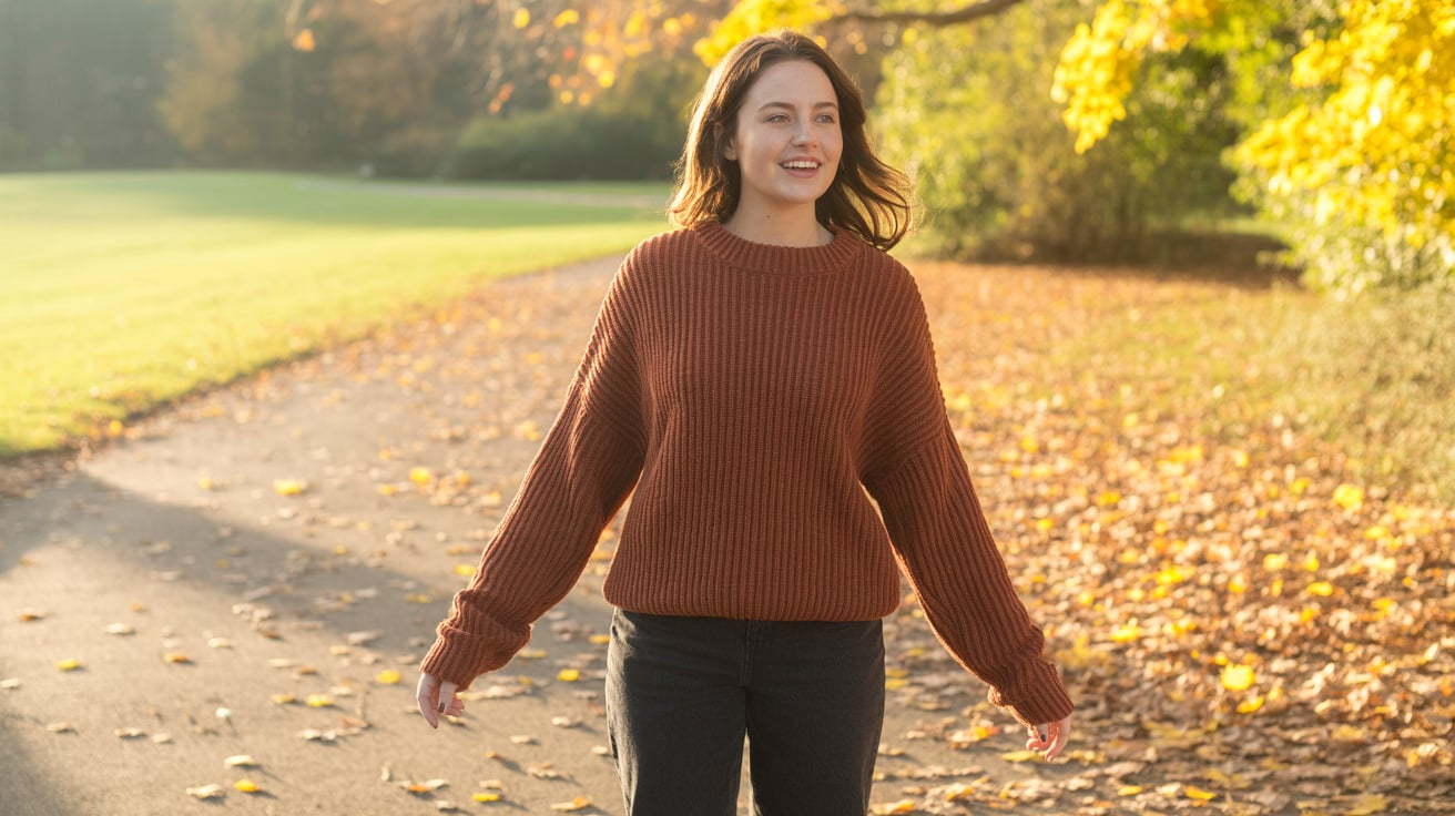 Chunky Knit Sweater with Dark Jeans