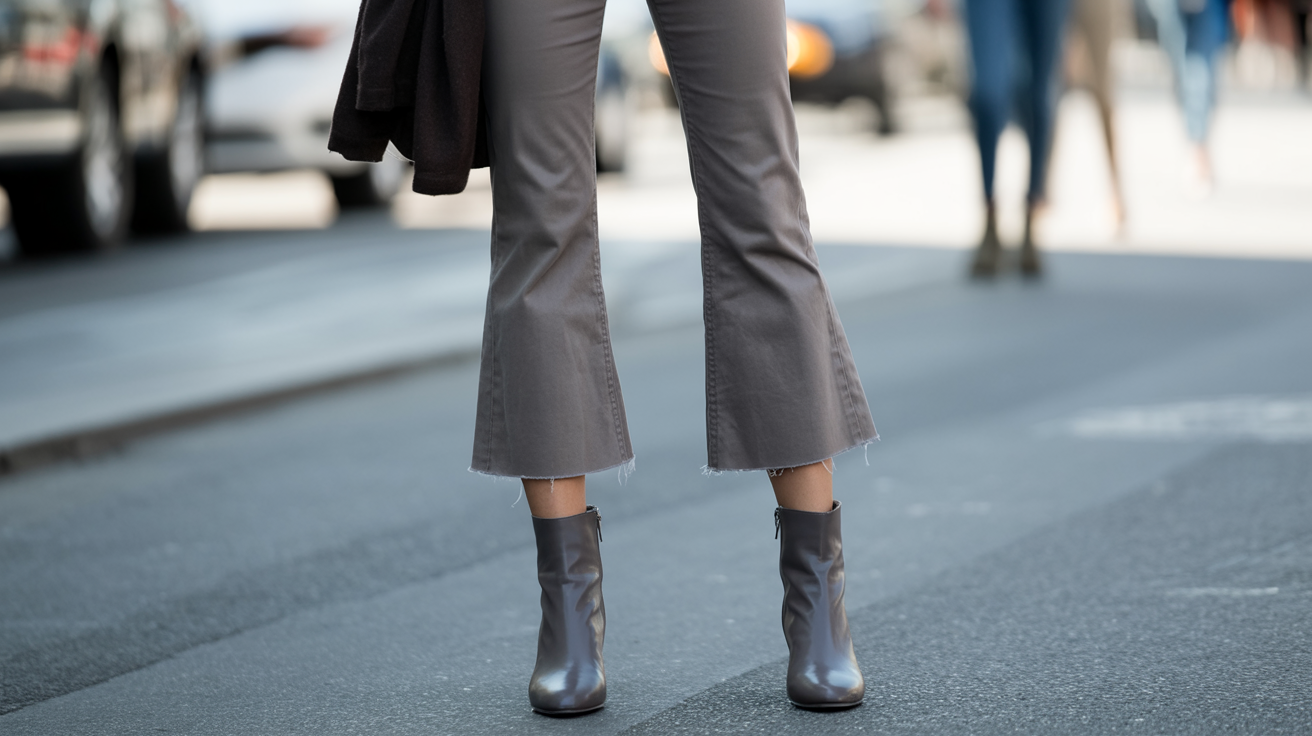 Boot-Cut Cropped Pants