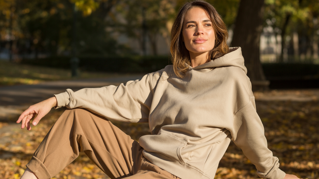 Neutral Hoodie with Comfortable Pants