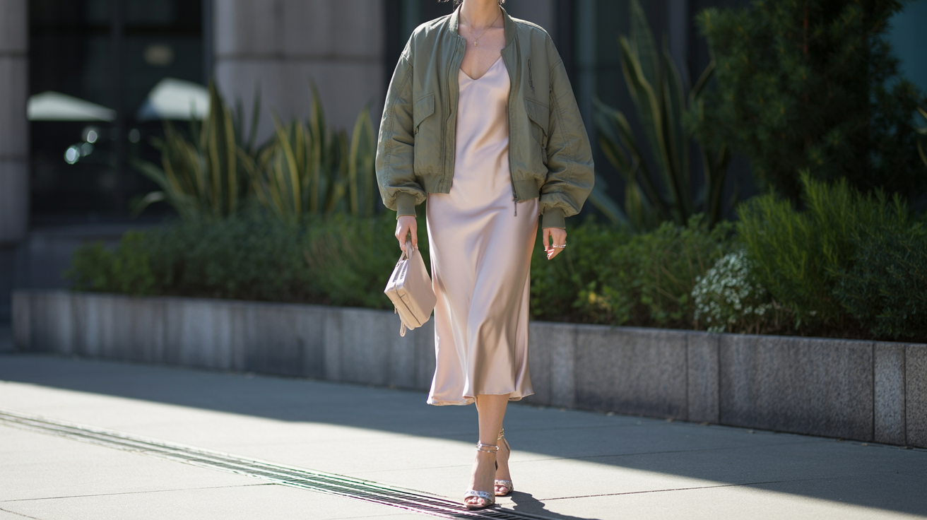 Slip Dress with Lightweight Jacket