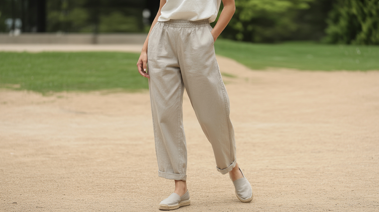 Linen Pants with Short Sleeve Top