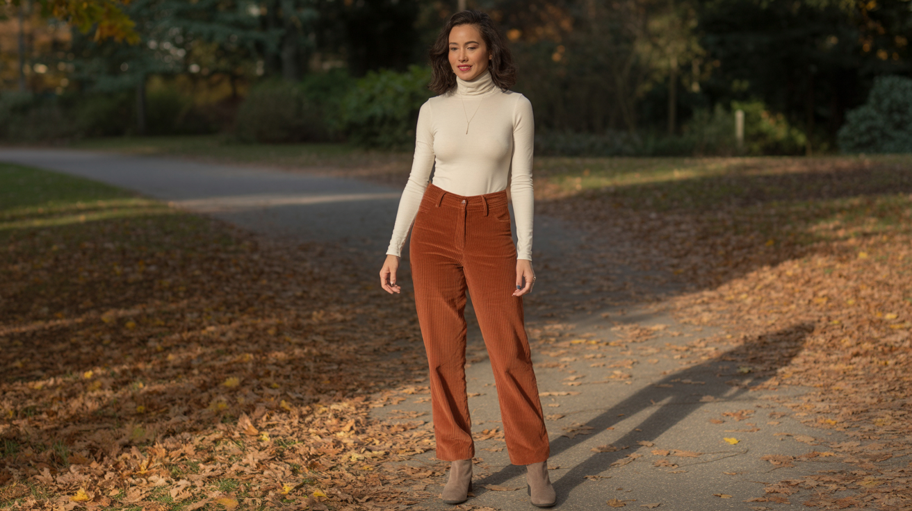 Turtleneck with Corduroy Pants