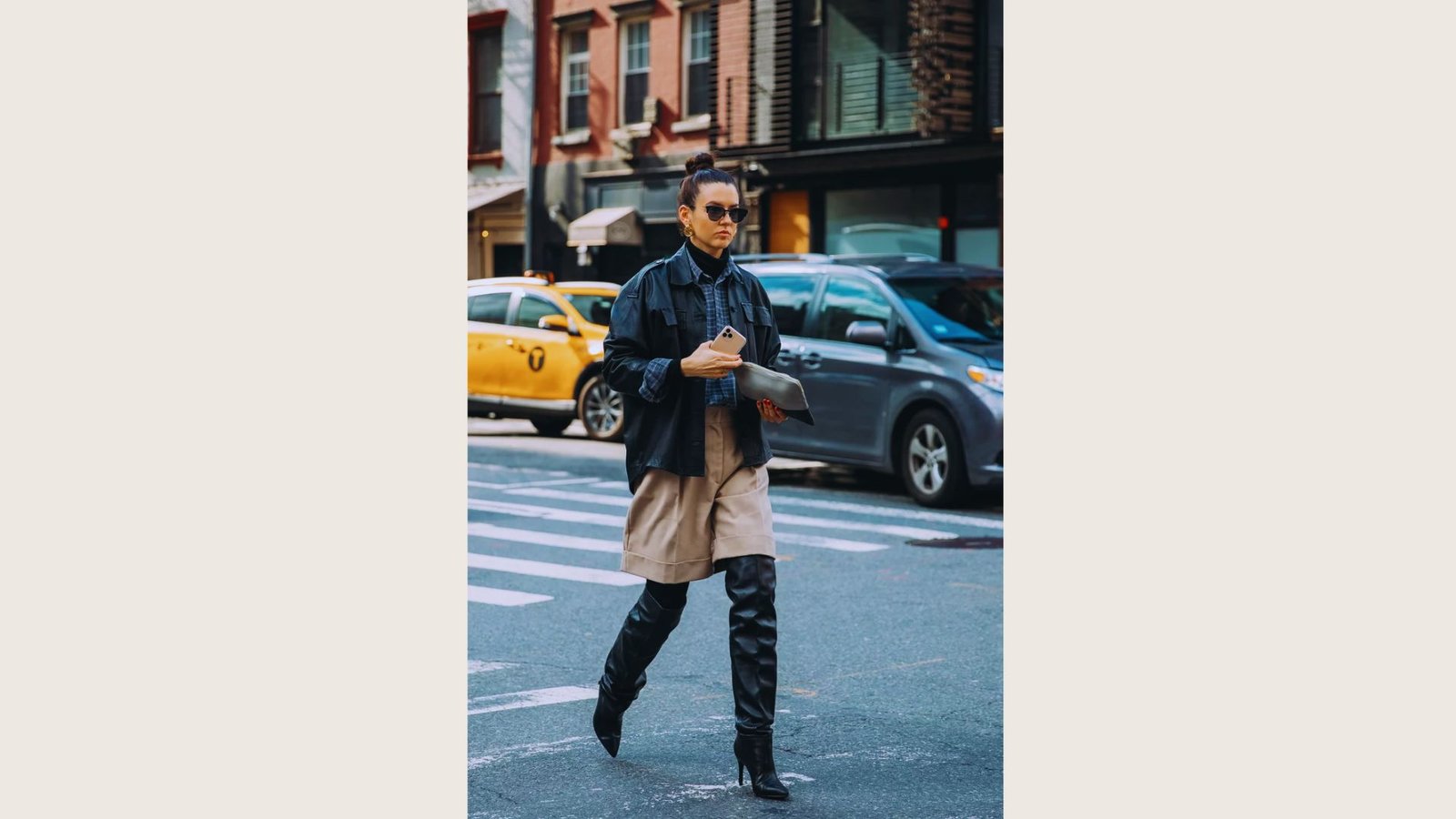 Bermuda Shorts + Knee-High Cowgirl Boots