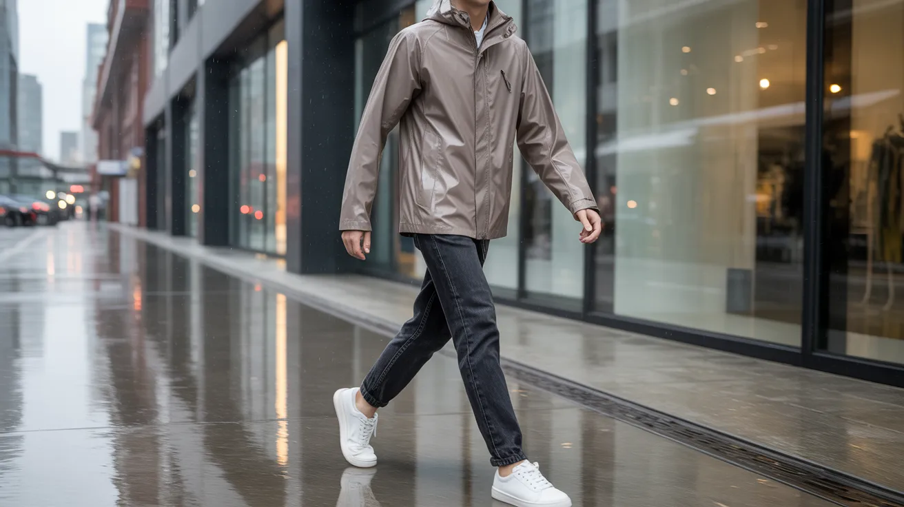 Rain Jacket + Casual Jeans