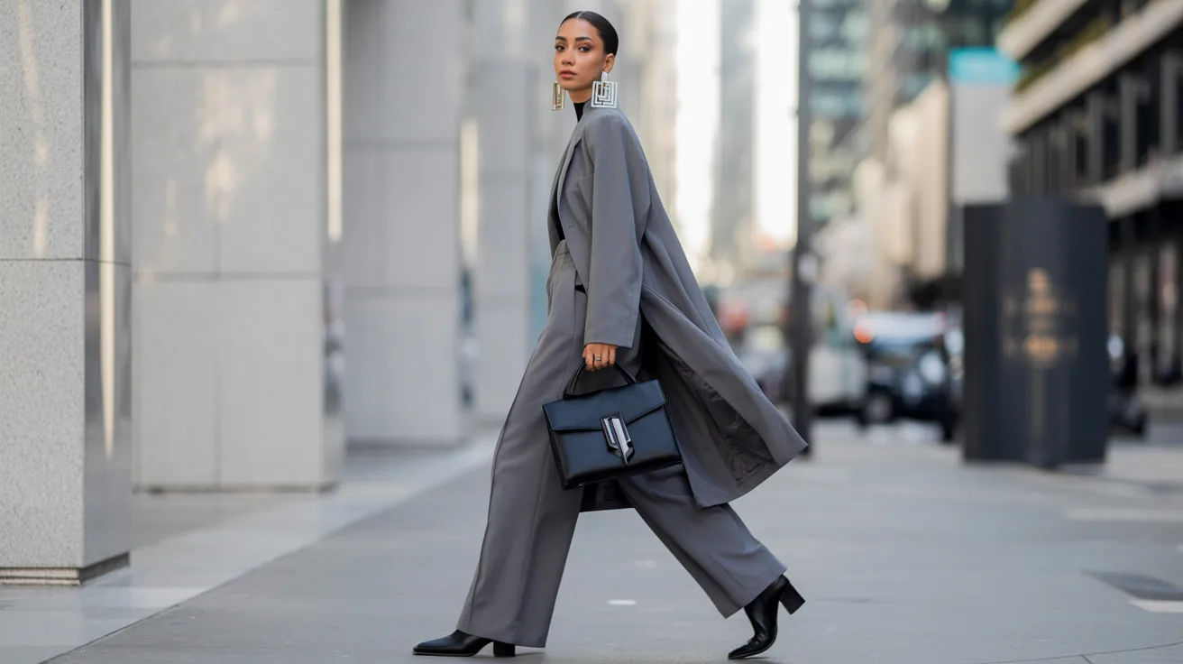 . Monochrome Outfit + Statement Accessories