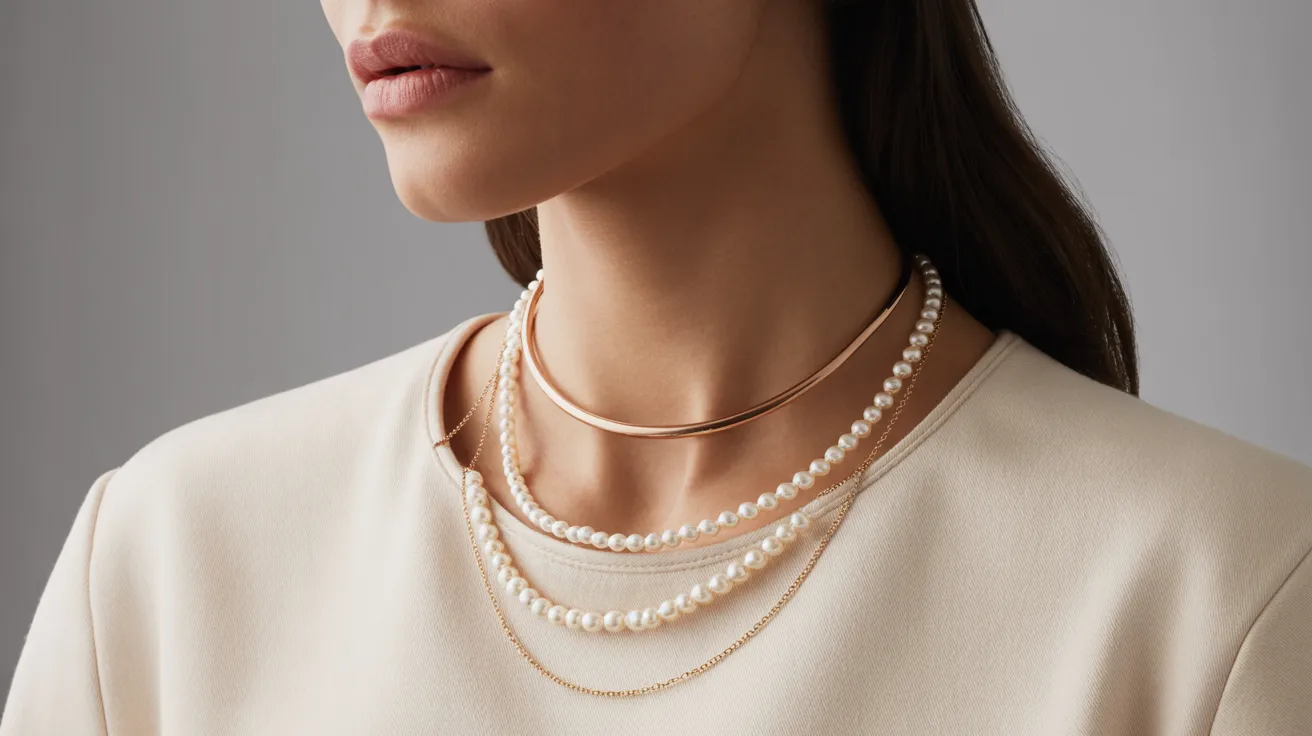 A woman in a white shirt and pearl necklace, smiling softly against a neutral background.