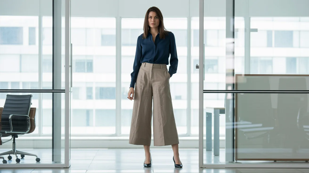  Linen Culottes with a Tucked-In Top
