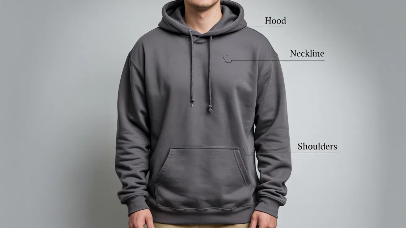A hoodie crafted from a cotton and polyester blend, showcasing a soft and comfortable fabric texture.