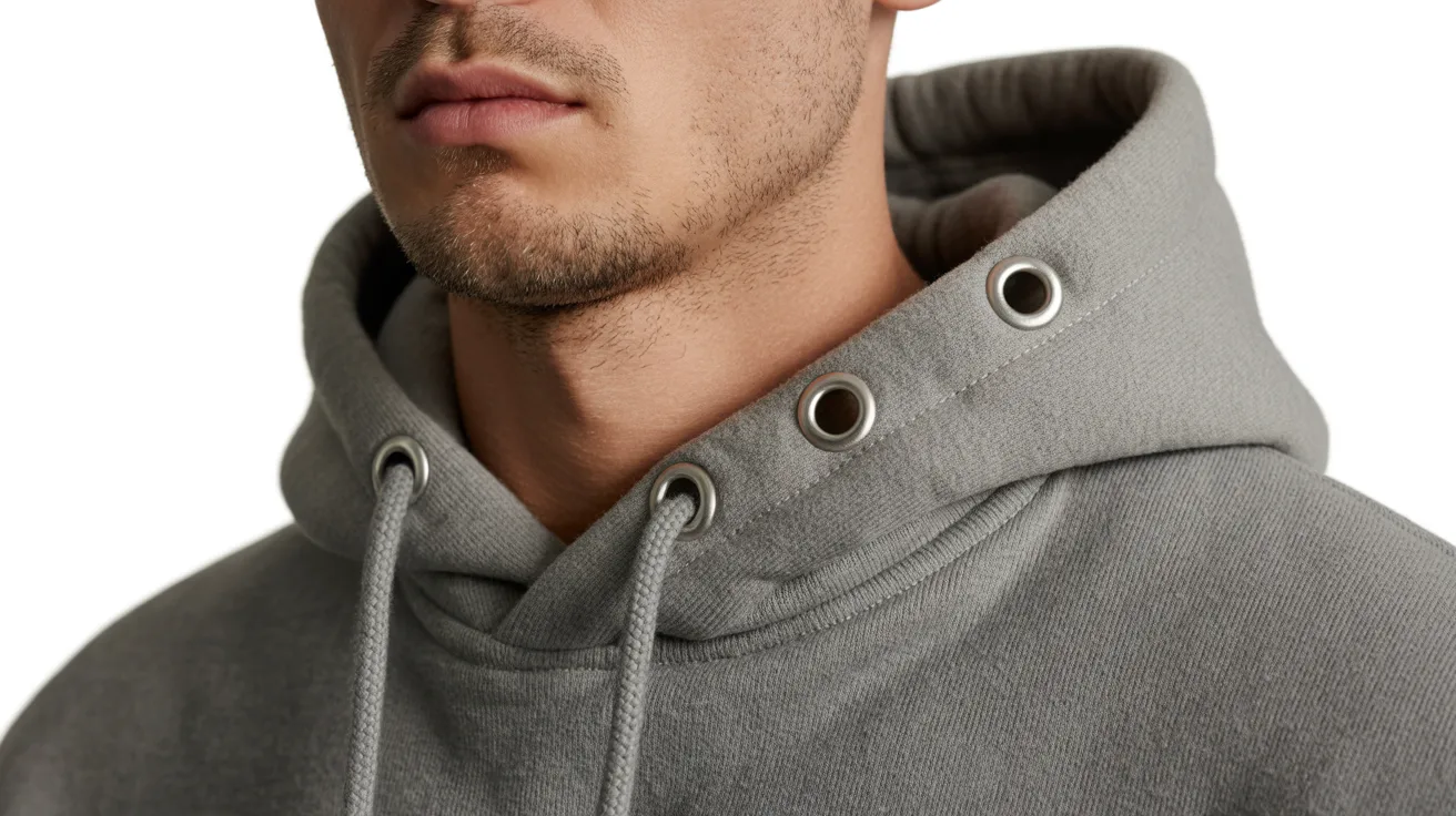 A man dressed in a grey zippered hoodie, representing a laid-back and informal look.