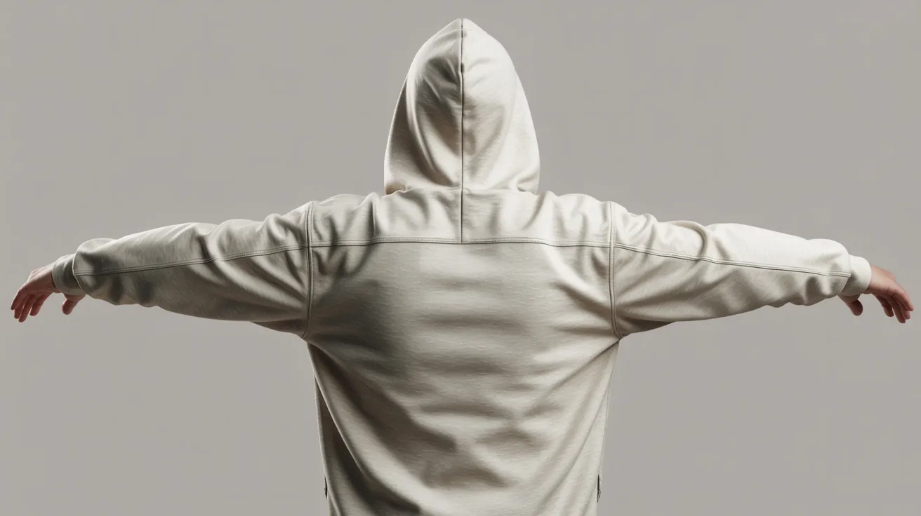 A man in a hoodie stands with arms outstretched, conveying a sense of openness and welcome.