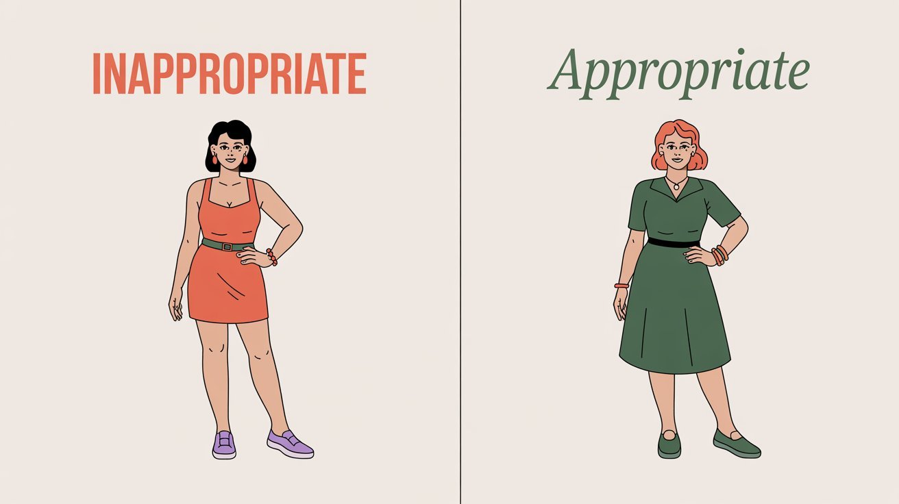 Comparison of modest and inappropriate clothing for church