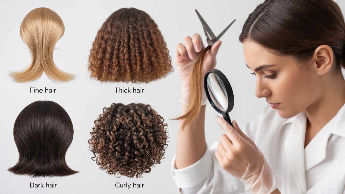 Different hair types suitable for balayage and foilyage techniques