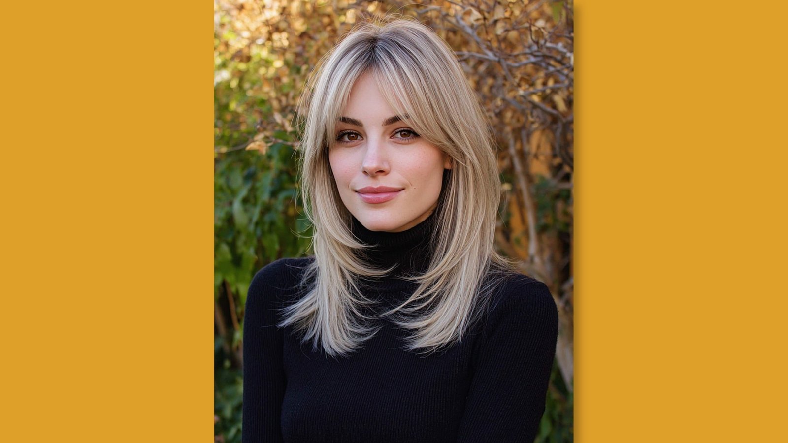 Low maintenance wavy medium length layered lob with center part and dimensional balayage highlights on brown hair for round face 
