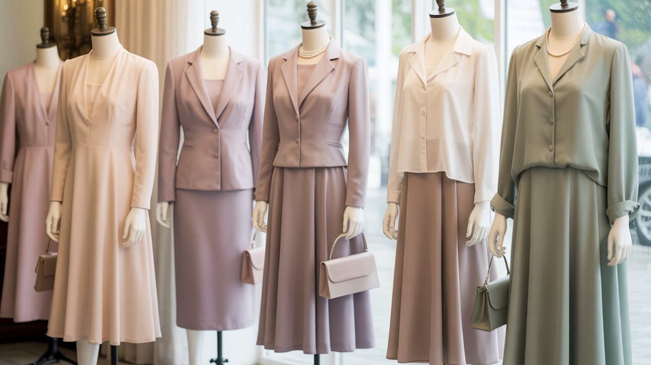 Classic modest church outfits for women including dresses and skirts